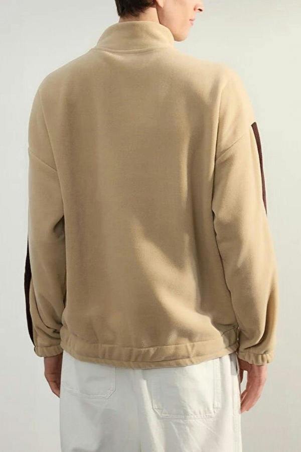 WOVCOR Stand Collar City Embroidery Anti-Pilling Fleece Men's Sweatshirt