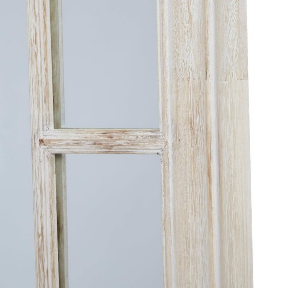 Wyld Haus Rustic White Washed Window Frame Mirror