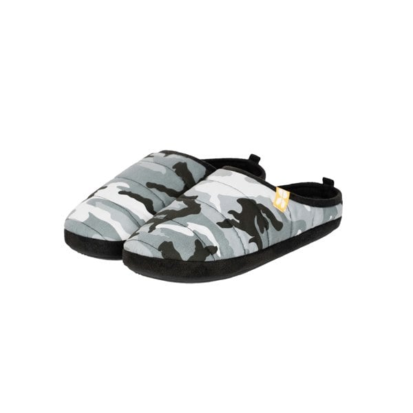 Crosshatch Mens Padfoot Slippers - Black/Grey