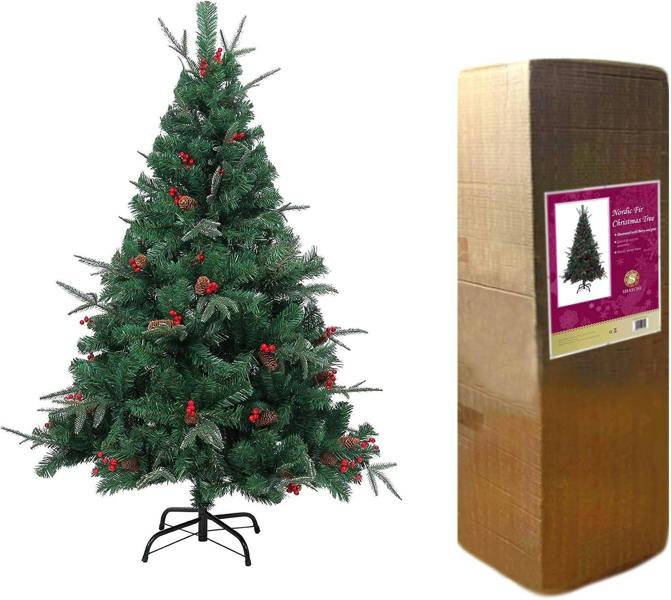5ft to 6ft Artificial Nordic Fir Christmas Trees with PVC Branches, Frosted or Classic Green Finish image 6