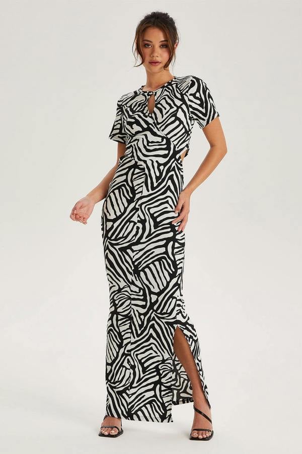 Urban Bliss Printed Twist Front Midi Dress