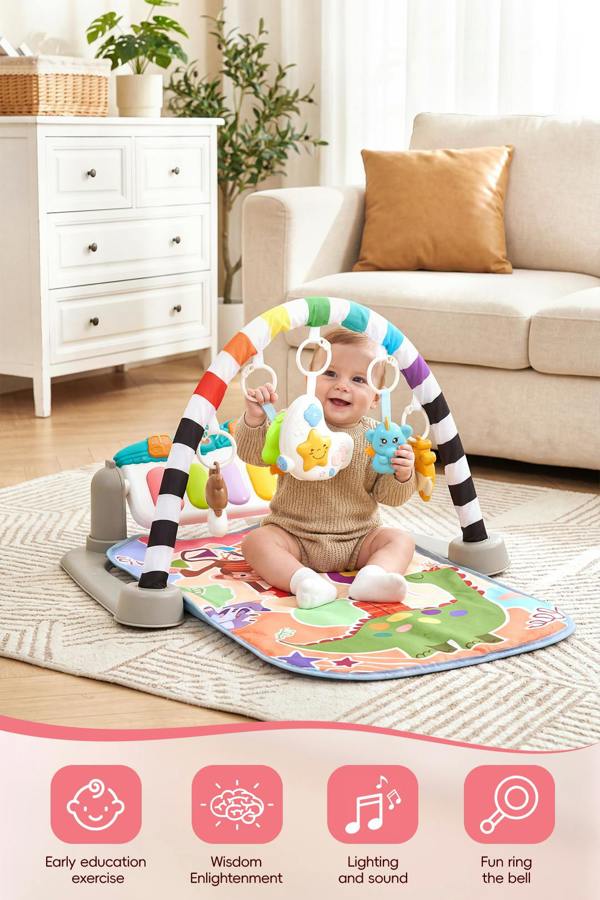 Living and Home Interactive Baby Gym with Musical Keyboard and Hanging Toys