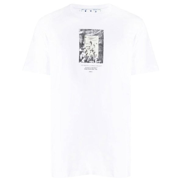 Off-White Paint Mirror Logo Slim Fit White T-Shirt XS