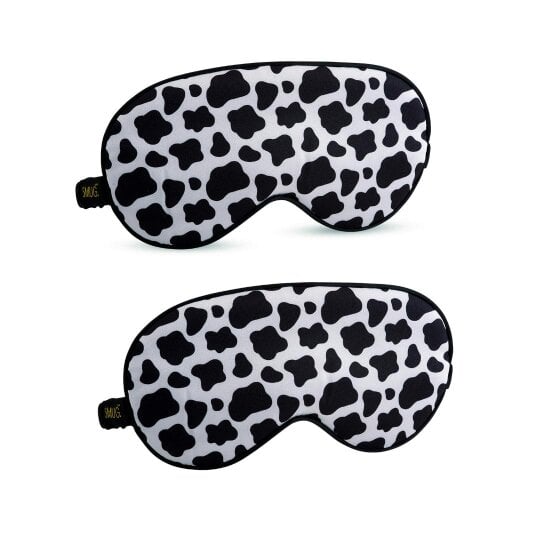 Satin Sleep Mask Twin Pack Sets - Various Designs - Cow
