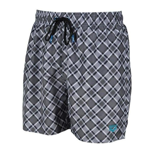 Arena Mens Fundamental Plaid Swim Shorts - Asphalt/Multicoloured - 