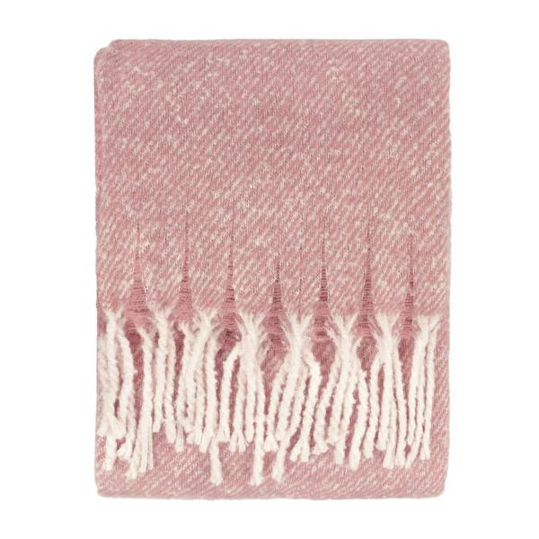 Wylder Isla Woven Tassel Throw - Pink/Heather - 