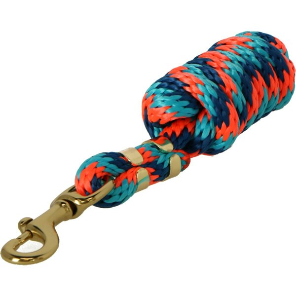 Shires Topaz Horse Lead Rope - Orange/Navy/Turquoise