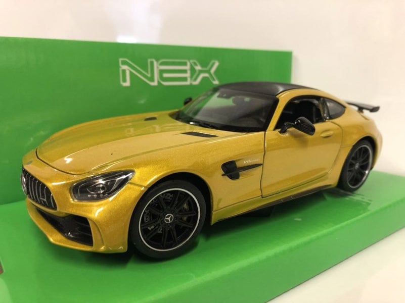 2017 mercedes amg gtr yellow 1:24 27 scale welly 24081y