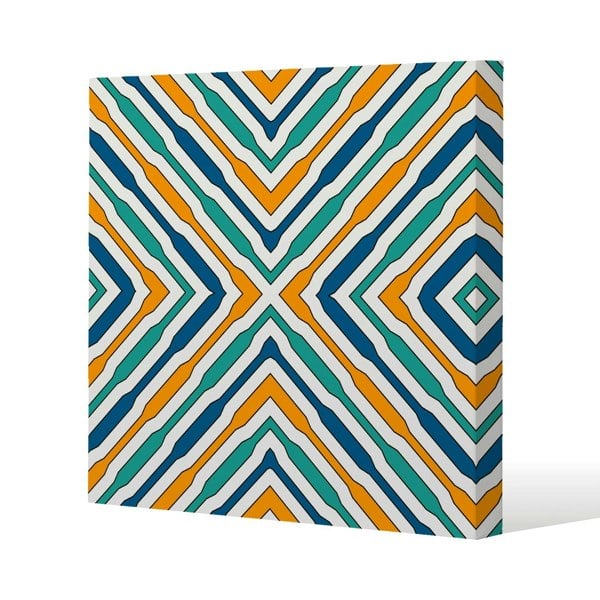 Benjamin Tate Design Ethnic geometric figures Slim Style Canvas Print  30x30cm , 15mm Slim Real wood.