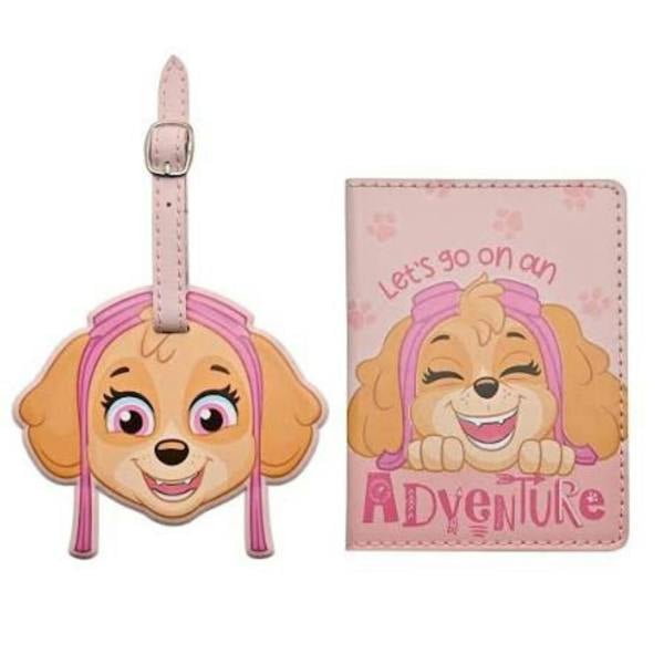 Widdop & Co Paw Patrol Skye PU Leather Passport and Luggage Tag Pink