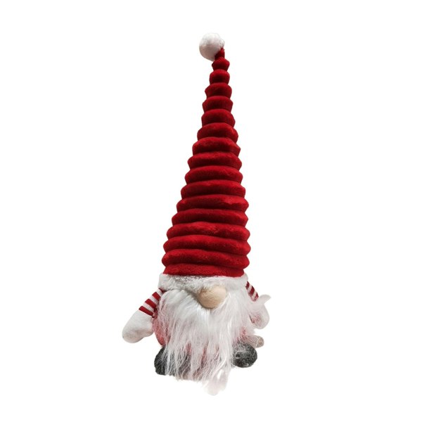 Samuel Alexander 40cm Sitting Plush Christmas Gonk with Grooved Hat in Red