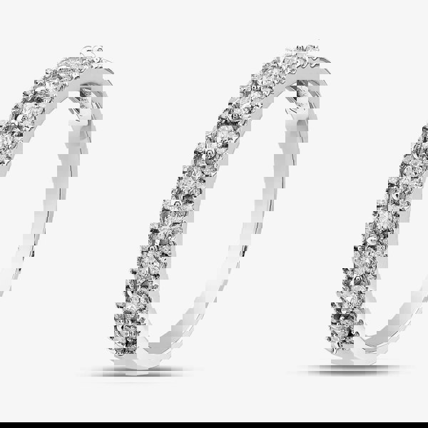 T. H. Baker 9ct White Gold Diamond Three Row Half Eternity Ring PR10669