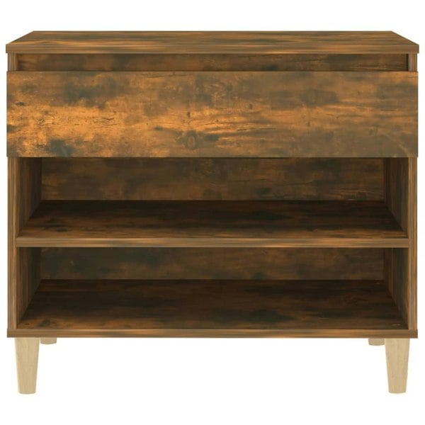 Berkfield Shoe Cabinet Smoked Oak 70x36x60 cm Engineered Wood