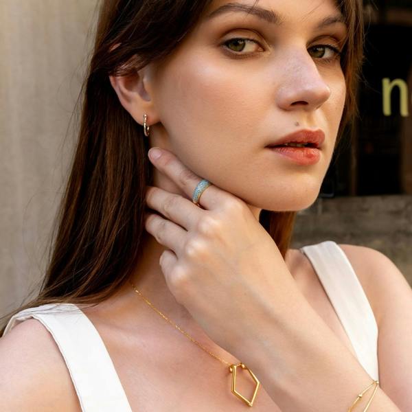 Spero London Horseshoe Cuff Sterling Silver Hoop Earring