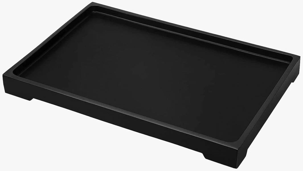 ATEK Large Resin Vanity Serving Tray Bathroom Organiser Black