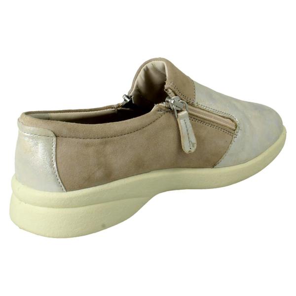 Padders Ladies Padders Leather Dual Zip Removable Insole Casual Shoes Repearl