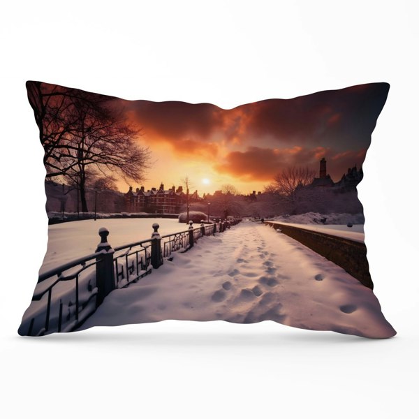 Warren Reed A Snowy Walk In London Cushions