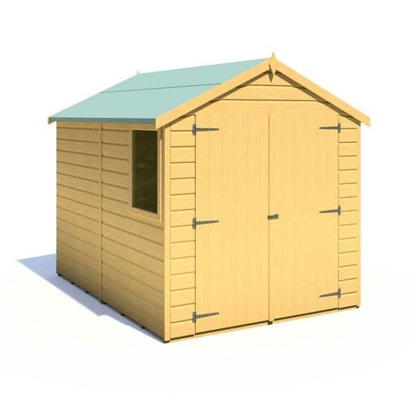 Shire Warwick Double Door 8x6 12mm interlock Clad wooden Shed