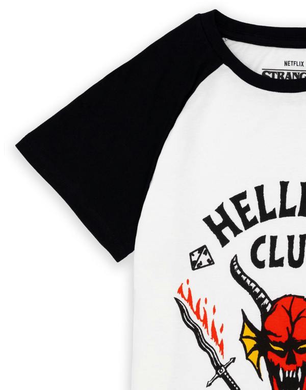 Stranger Things Unisex Kids White Hellfire Club Short Sleeved T-Shirt