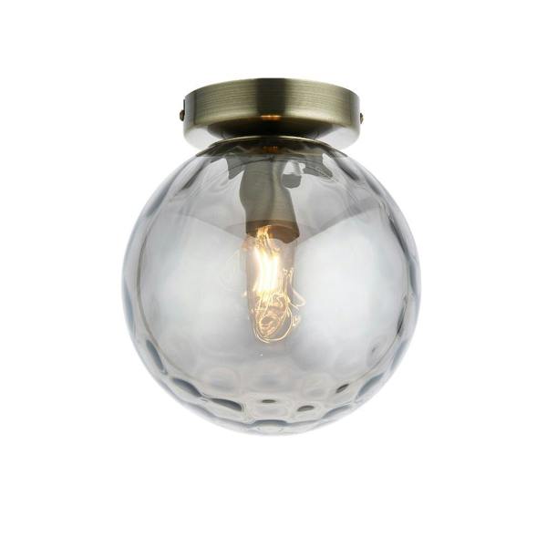 Pagazzi Lighting Tamara Antique Brass Flush Ceiling Light