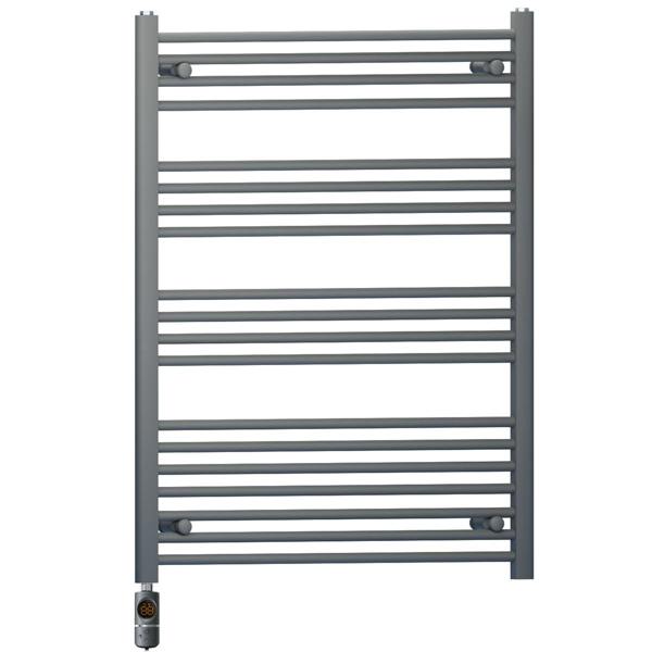 MYHOMEWARE 700 x 1000 mm Anthracite Grey Electric Bathroom Towel Rail Radiator Heater With AF Thermostatic Electric Element Pre-Filled