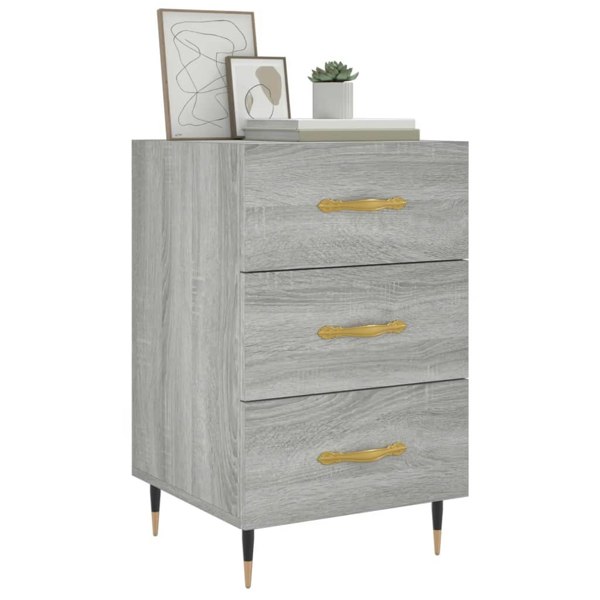 Berkfield Bedside Cabinet Grey Sonoma 40x40x66 cm Engineered Wood