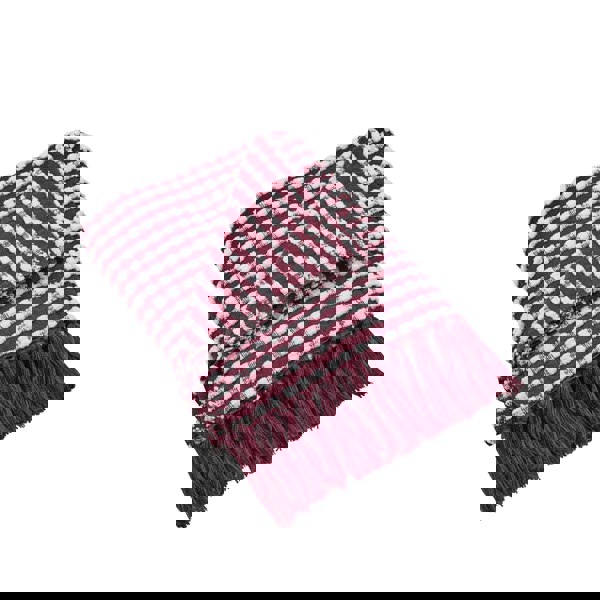 Catherine Lansfield Stab Stitch Blanket Throw Plum