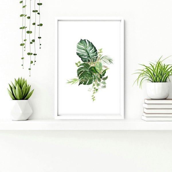 Art for bathroom walls uk | set of 3 Tropical wall prints