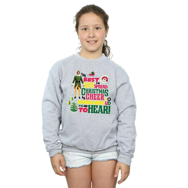 Elf Girls Christmas Cheer Sweatshirt - Sports Grey