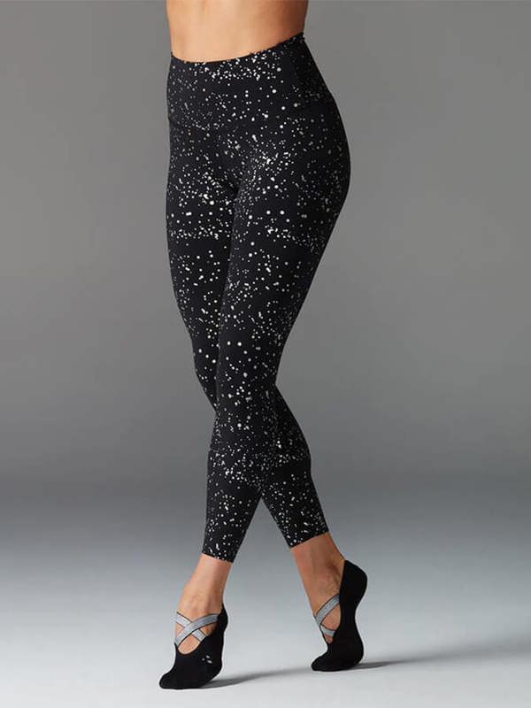 Tavi High Waisted 7/8 Tight Leggings - Ebony Glimmer