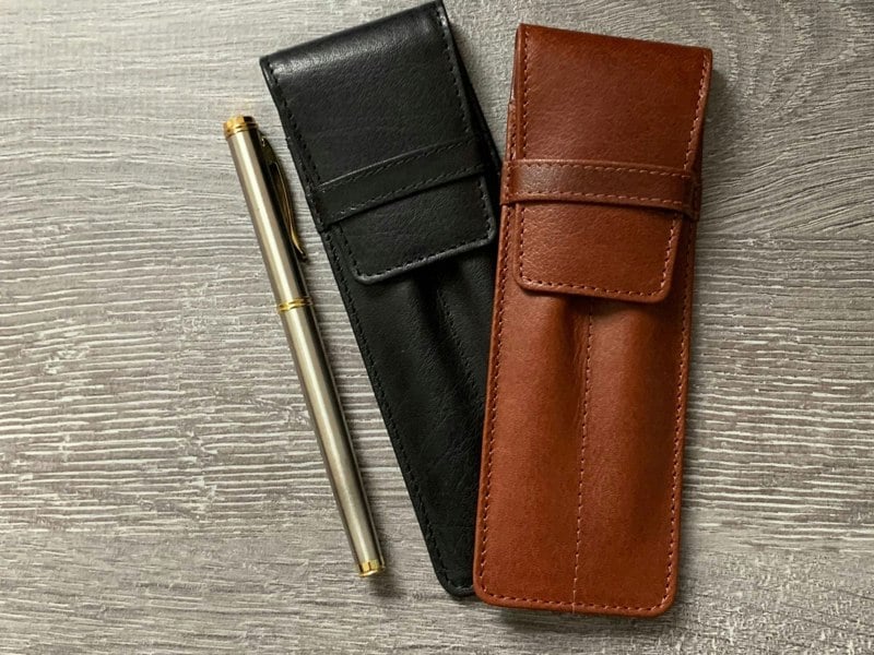 Love EMVY Double Pen Pouch Case – Genuine Leather