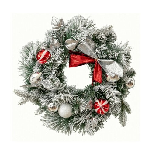 Samuel Alexander 40cm Lapland Decorated Christmas Wreath with Bow and Baubles