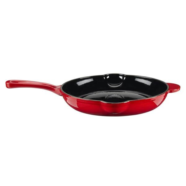 Cook Professional Cast Iron Frying Pan & Skillet 2 Piece Set | Red