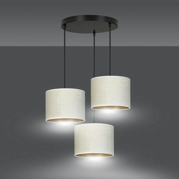 Emibig HILDE Pendant lamp 3 x E27 Black with White Shade