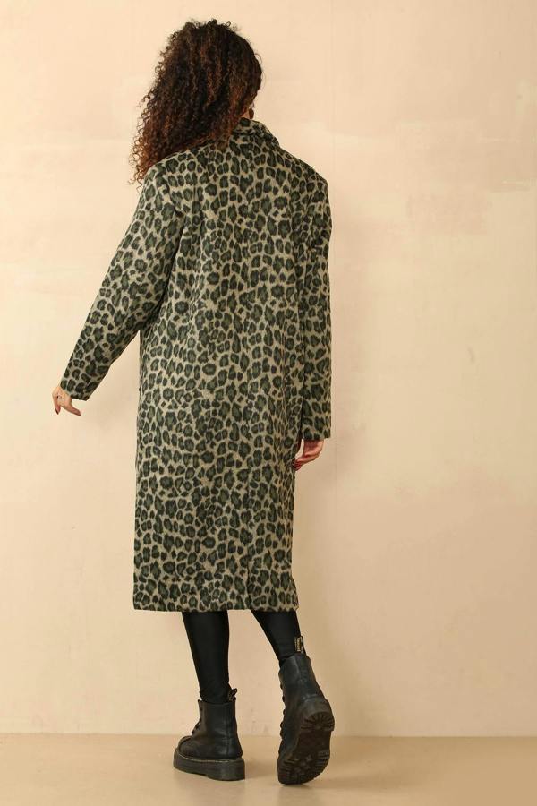 Chic Leopard Print Longline Coat - Elaina Fashion