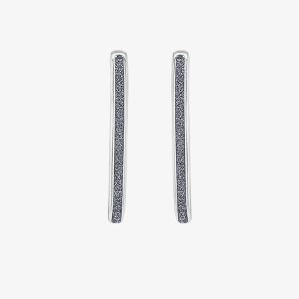 T. H. Baker Silver 27mm Stardust Half Hoop Earrings 8.51.3178