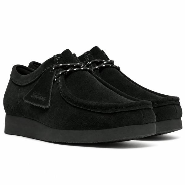 Clarks Originals Wallabee Lite Shoes Black Suede