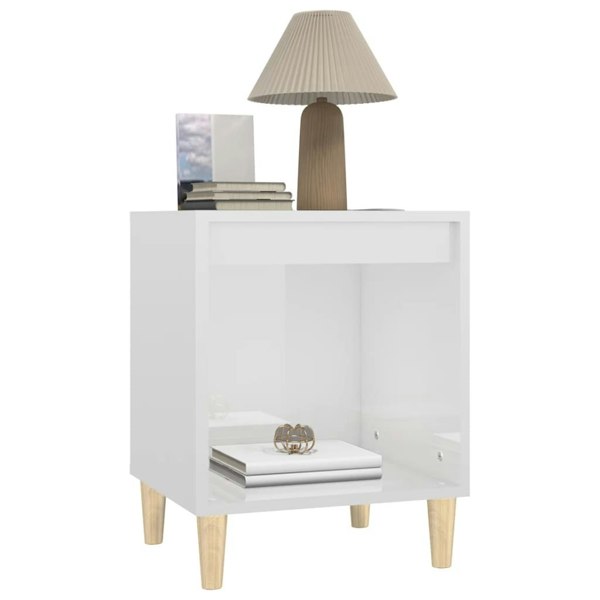 Berkfield Bedside Cabinet High Gloss White 40x35x50 cm Engineered Wood