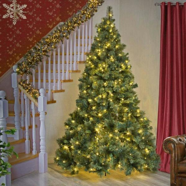 4ft to 8ft Pre-Lit Kentucky Pine Artificial Christmas Trees with Warm White LEDs image 4