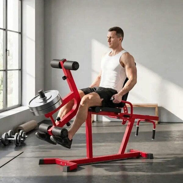 3-in-1 Leg Extension and Curl Machine, 300kg Heavy Duty Adjustable Weight Bench with Leg Developer, Red - Red