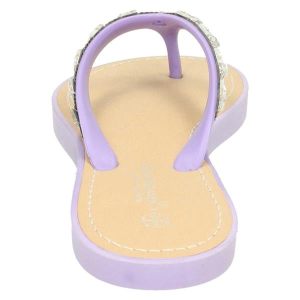 Savannah Ladies Savannah Sequin Toe Post Flip Flop Sandal