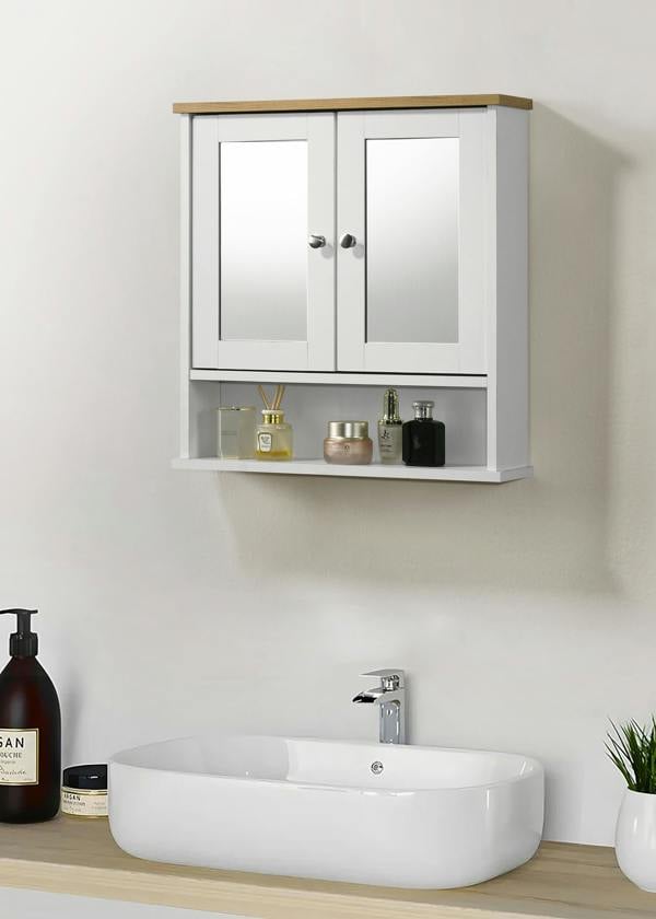 Modern Mirrored Bathroom Wall Cabinet – Storage Unit