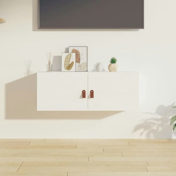 Berkfield Wall Cabinet White 80x30x30 cm Solid Wood Pine