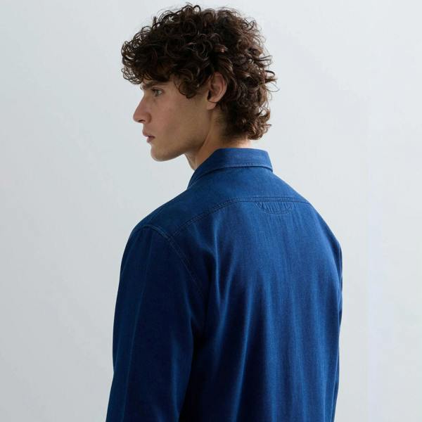 Replay Snap Front Indigo Denim Shirt