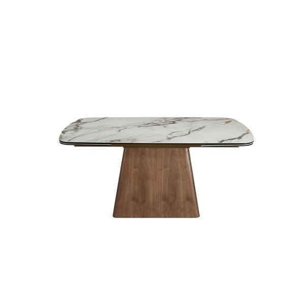 Angel Cerdá Rectangular extending dining table in porcelain marble and walnut wood 1158