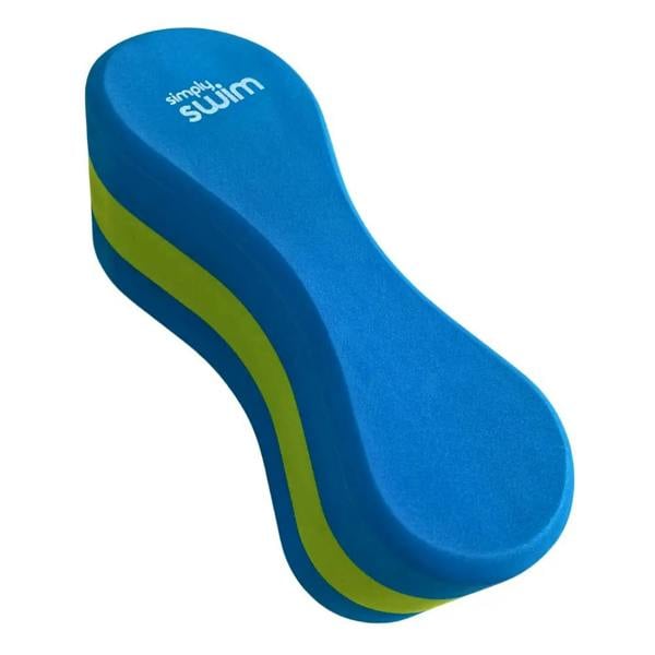 Blue and green Simply Swim junior pull buoy in royal blue