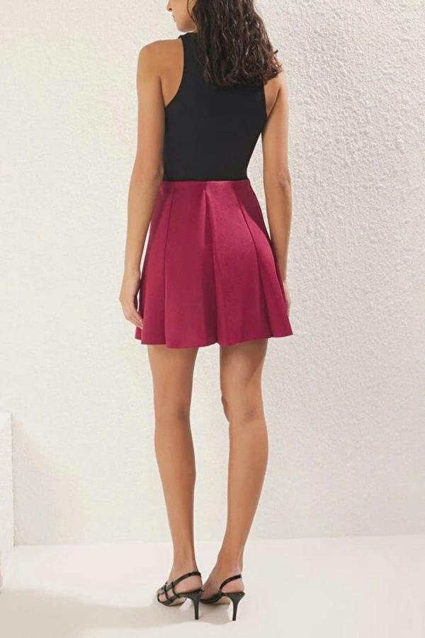 WOVCOR Skater Mini Flounce Knit Skirt