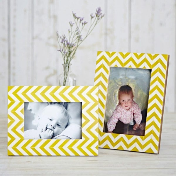 Paper High Asin Yellow Chevron Patterned Photo Frame