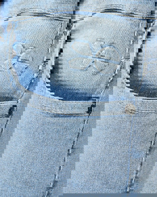 Crosshatch Tonwin Embossed Denim Shorts Light Wash