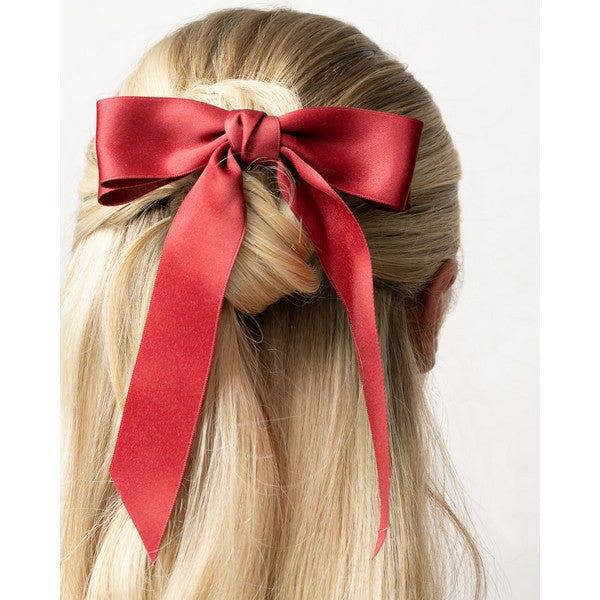 Brushworks Satin Hair Bow Duo – Red & Black